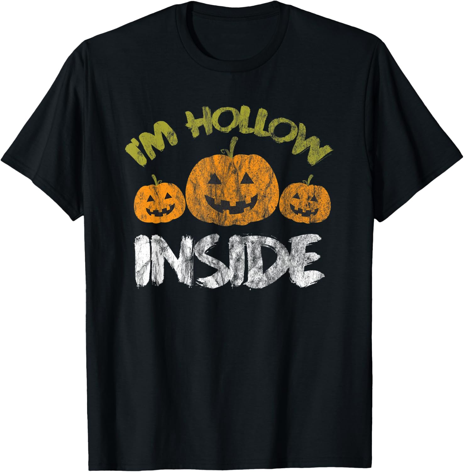 Hollow Inside Funny Retro Halloween T-Shirt - T-Shirt | Black