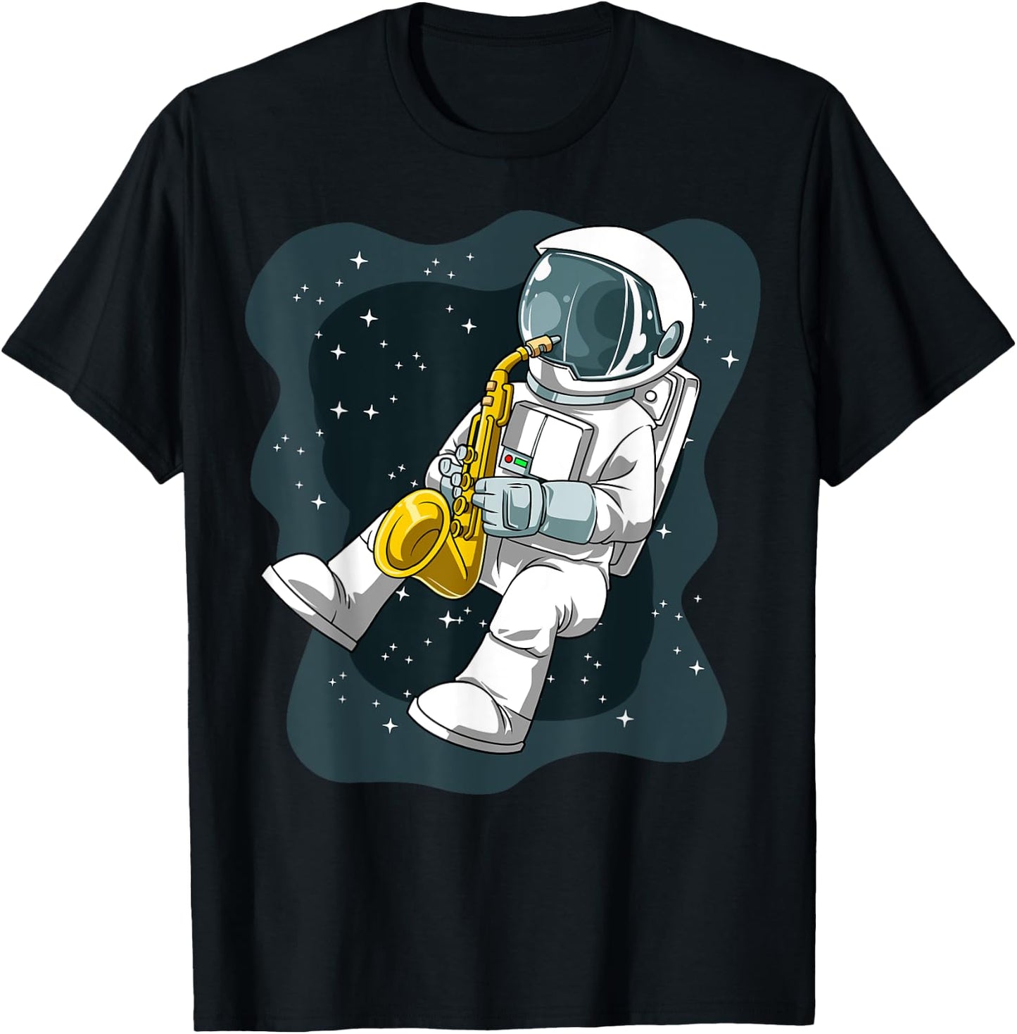 Astronaut Jazz Astronaut Sax Astronaut Playing Saxophone T-Shirt - T-Shirt | Black