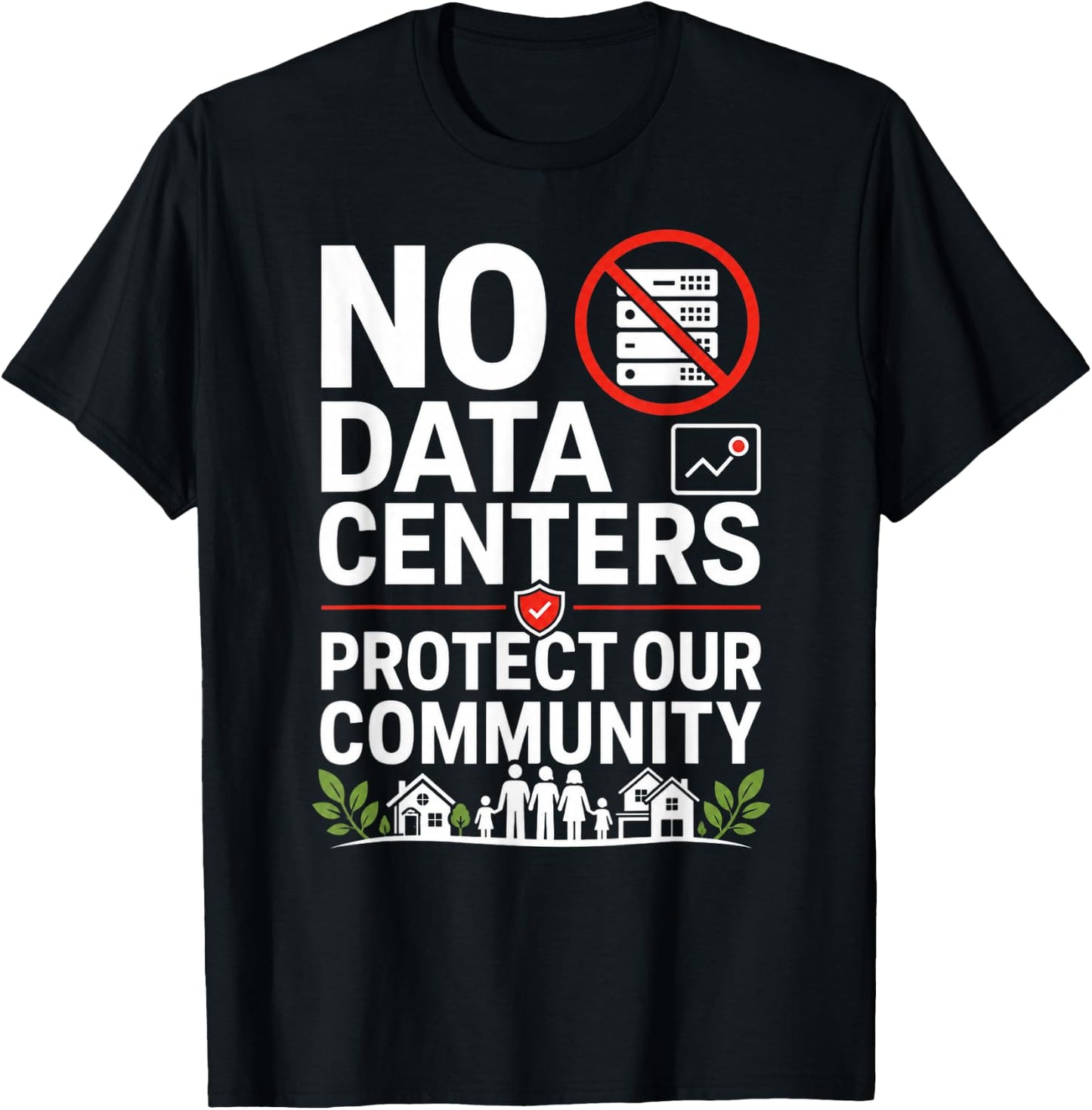 No Data Centers Protect Our Community Retro T-Shirt - T-Shirt | Black