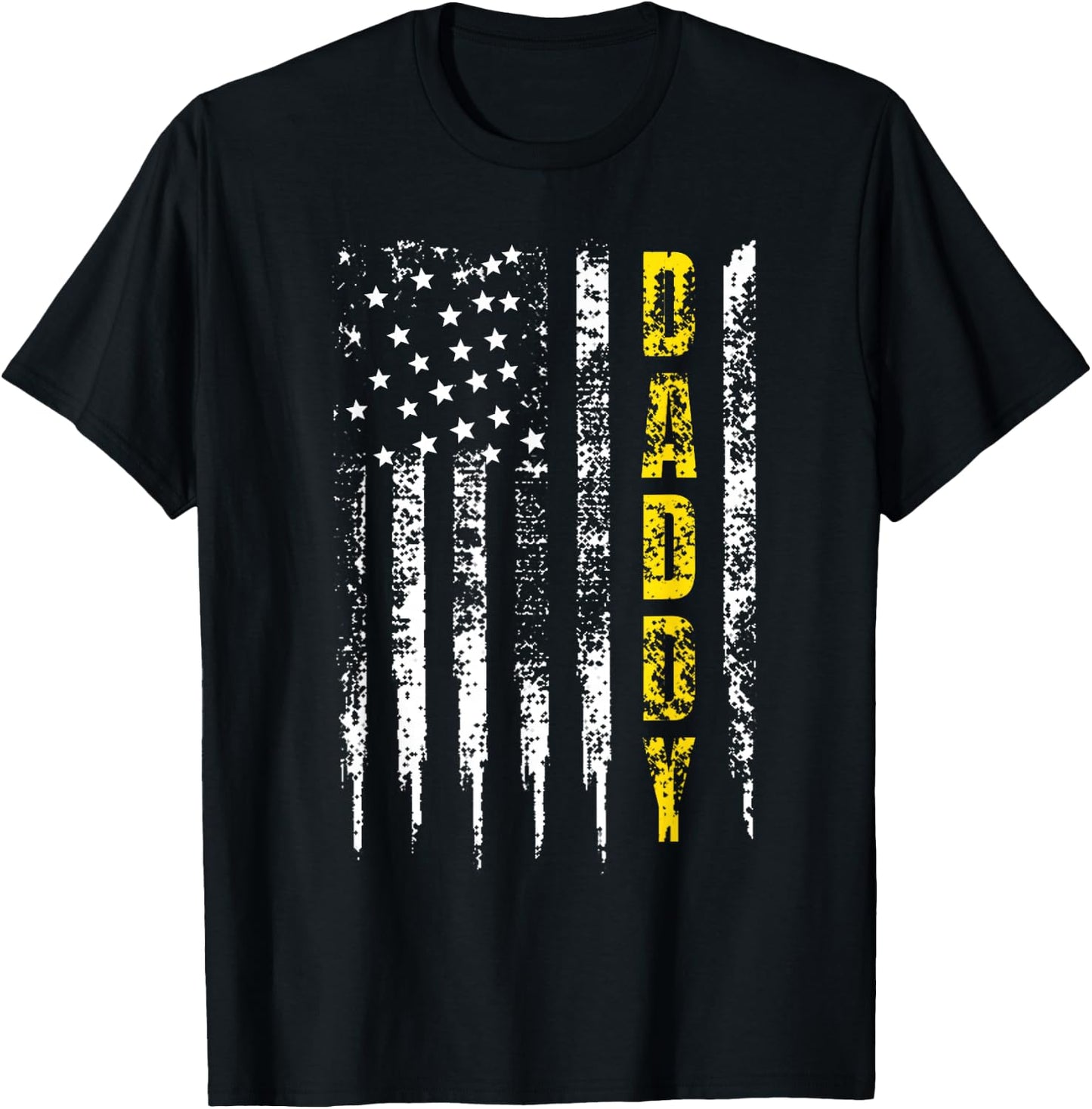 Tow Truck Driver Yellow Line Daddy US Flag T-Shirt - T-Shirt | Black