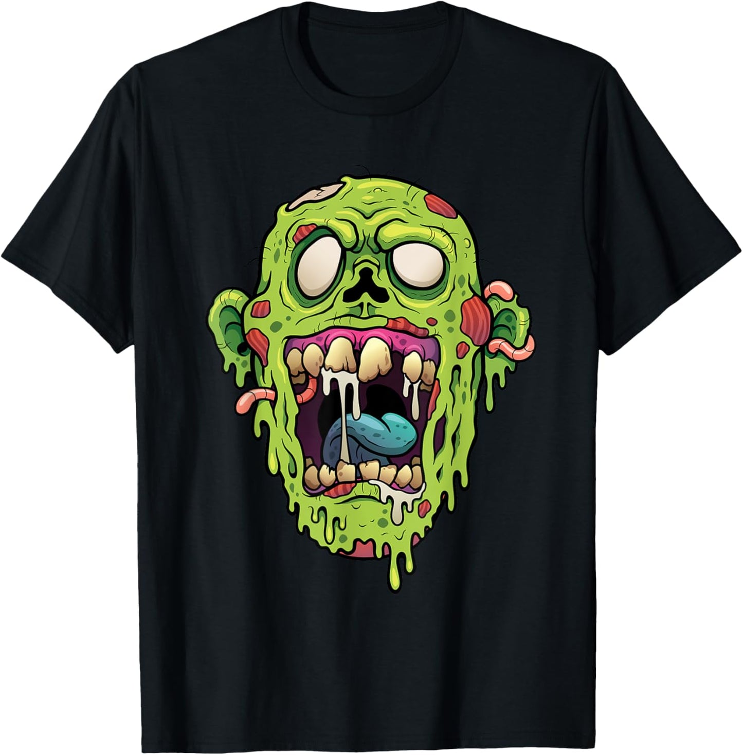 Scary Halloween Cartoon Zombie Gift T-Shirt - T-Shirt | Black