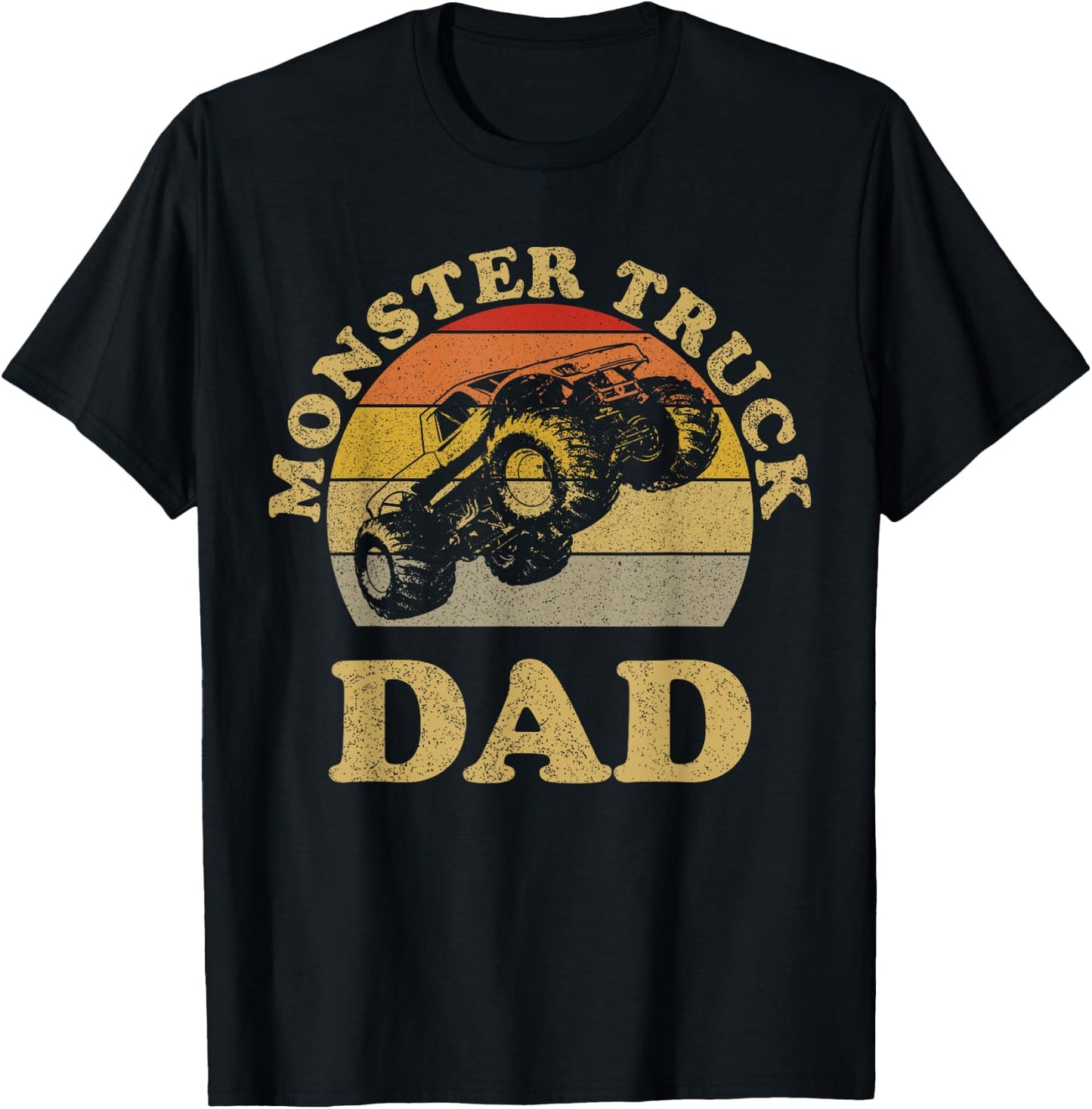 Monster Truck Dad Shirt Retro Vintage Monster Truck Shirt T-Shirt - T-Shirt | Black