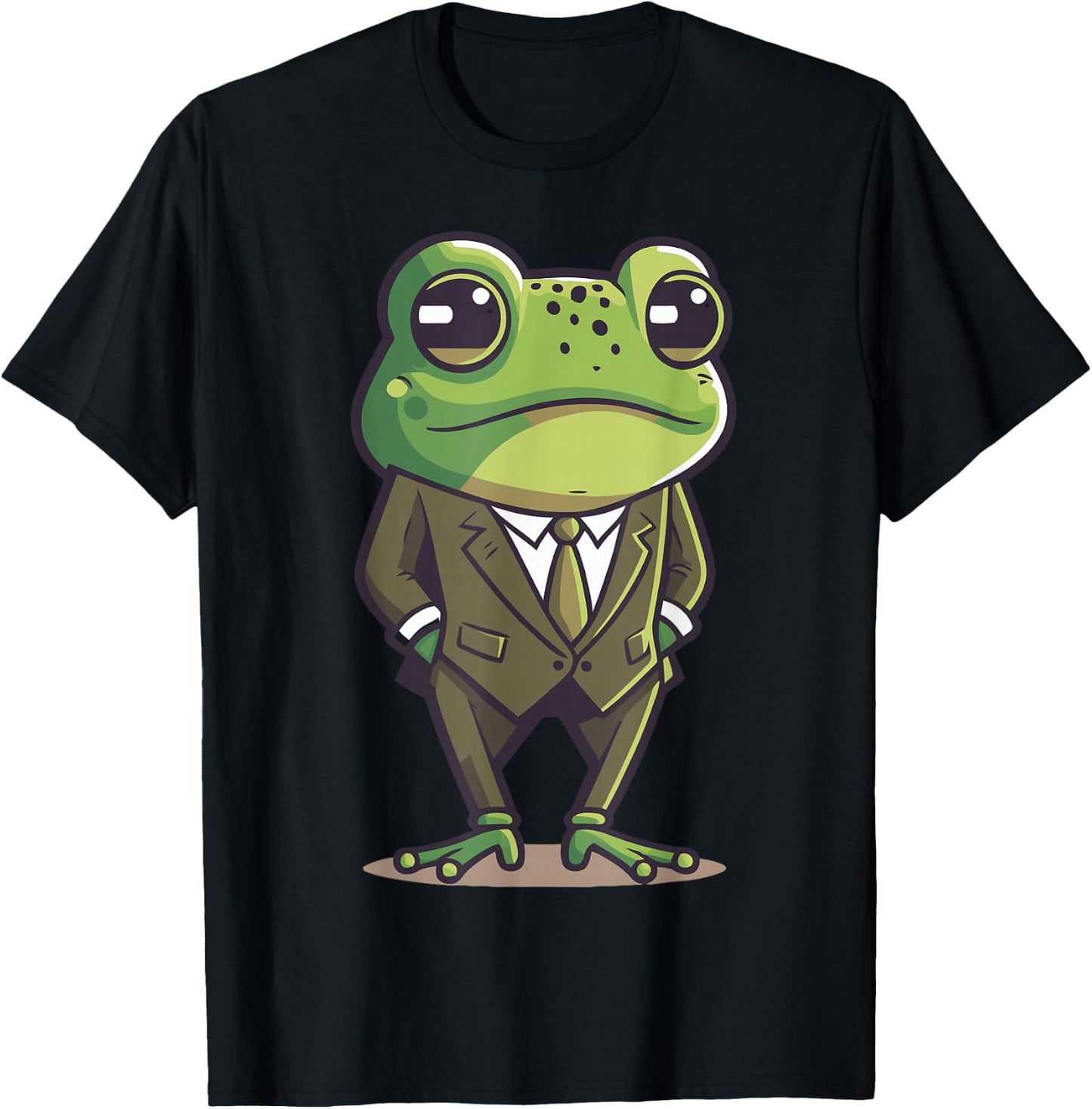 Frog man, mr frog, frog in suit, serious frog, funny frog T-Shirt - T-Shirt | Black