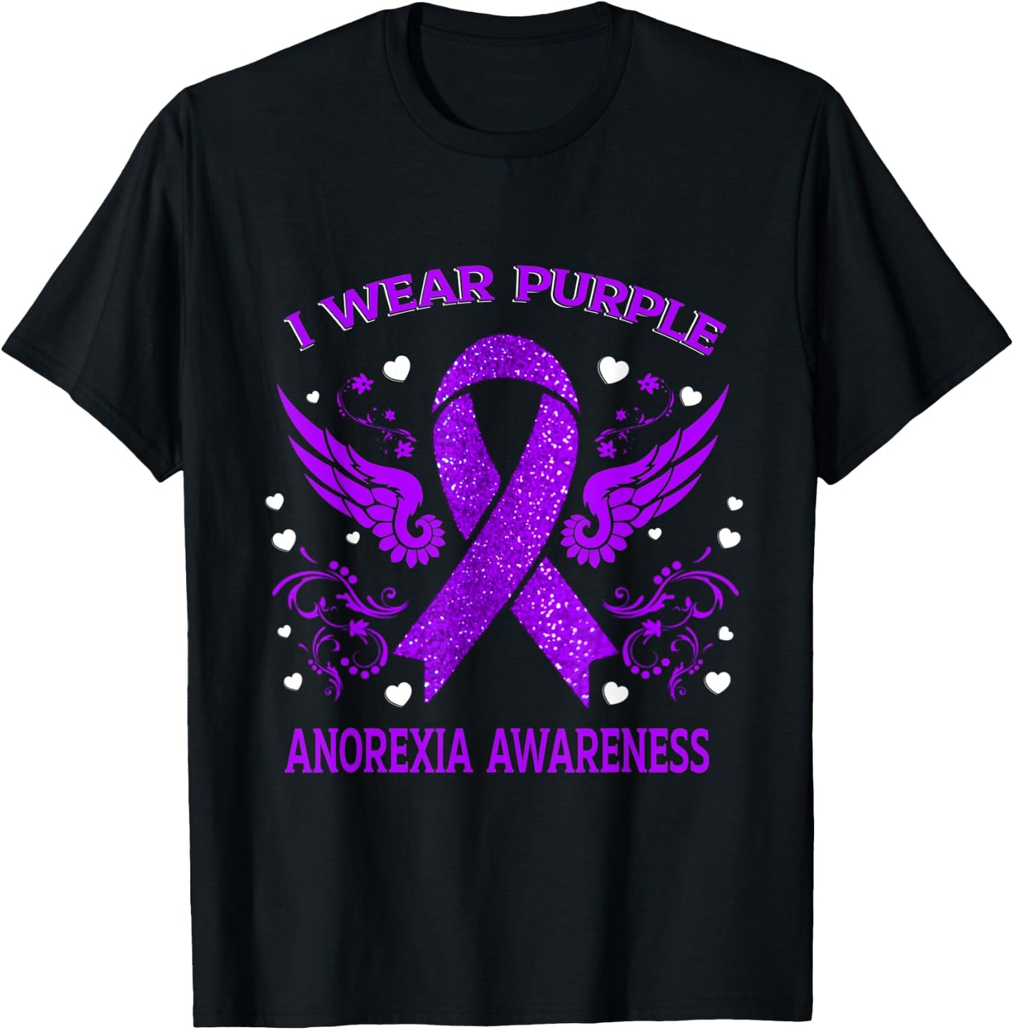 I Wear For Anorexia Awareness T-Shirt - T-Shirt | Black