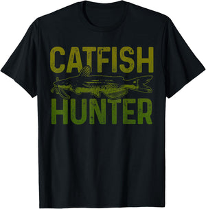 Catfishing Apparel For Catfish Lovers Men's Black Cotton 60% Polyester 40% Modern Classic Small Short Sleeve Catfish Fishing Gift T-Shirt - T-Shirt | Black