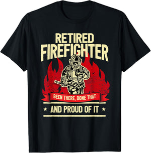 Retired Fire Fighter I Fire Department I Retirement T-Shirt - T-Shirt | Black