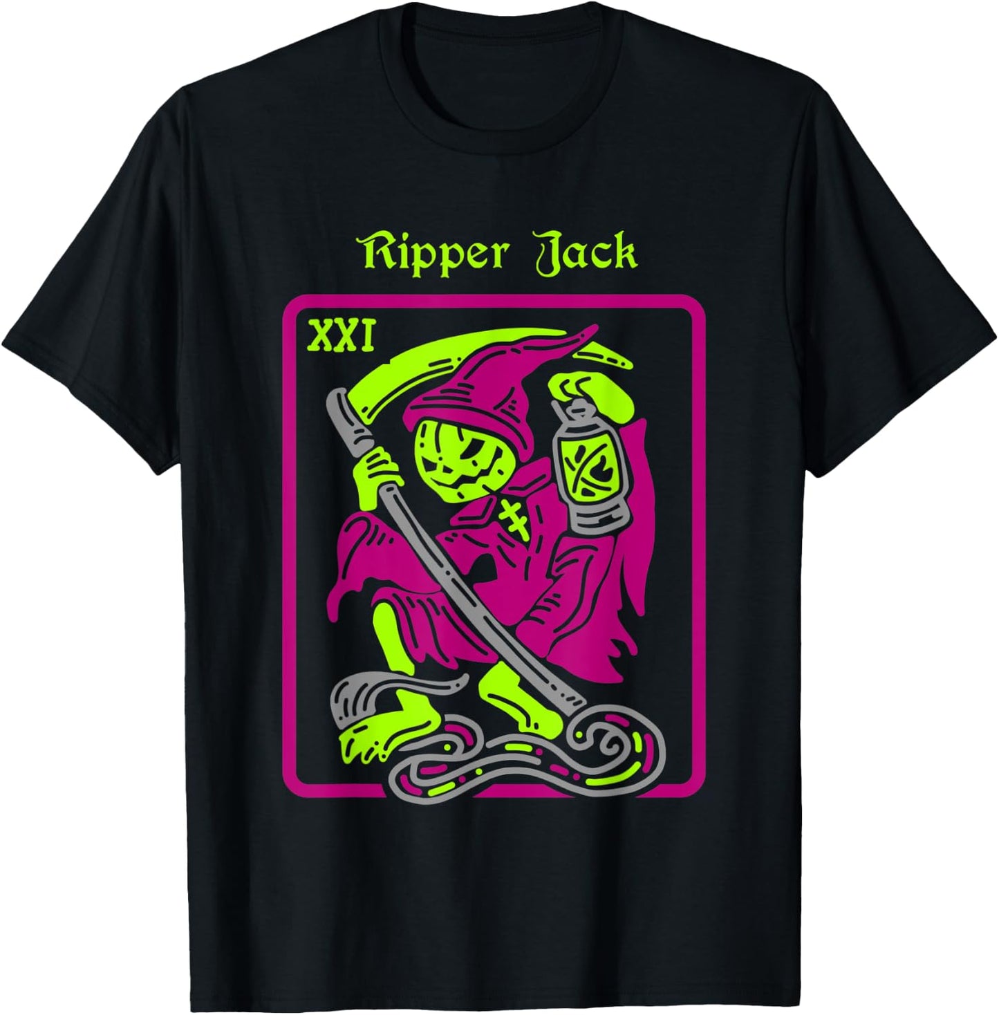 Ripper Jack Tarot Card Halloween Occult Decor Men Women T-Shirt - T-Shirt | Black