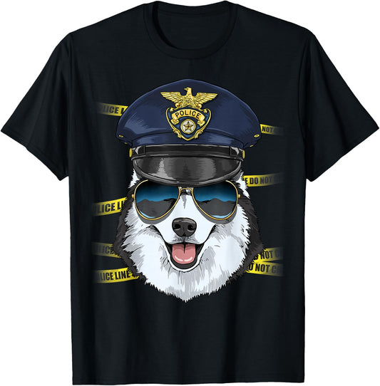 Siberian Husky Police Siberian Husky K-9 Dog Lover T-Shirt - T-Shirt | Black