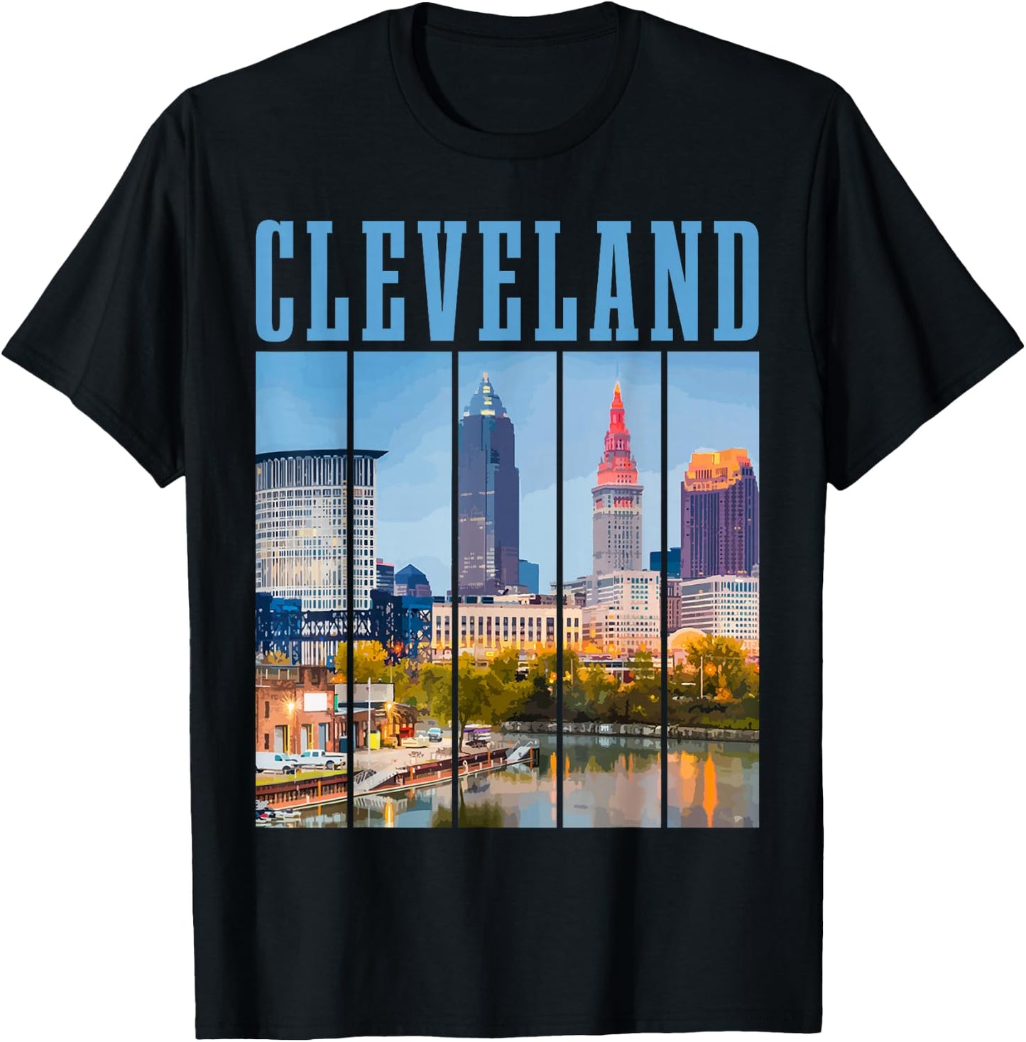 Cleveland Skyline 216 Ohio Vintage Pride T-Shirt - T-Shirt | Black