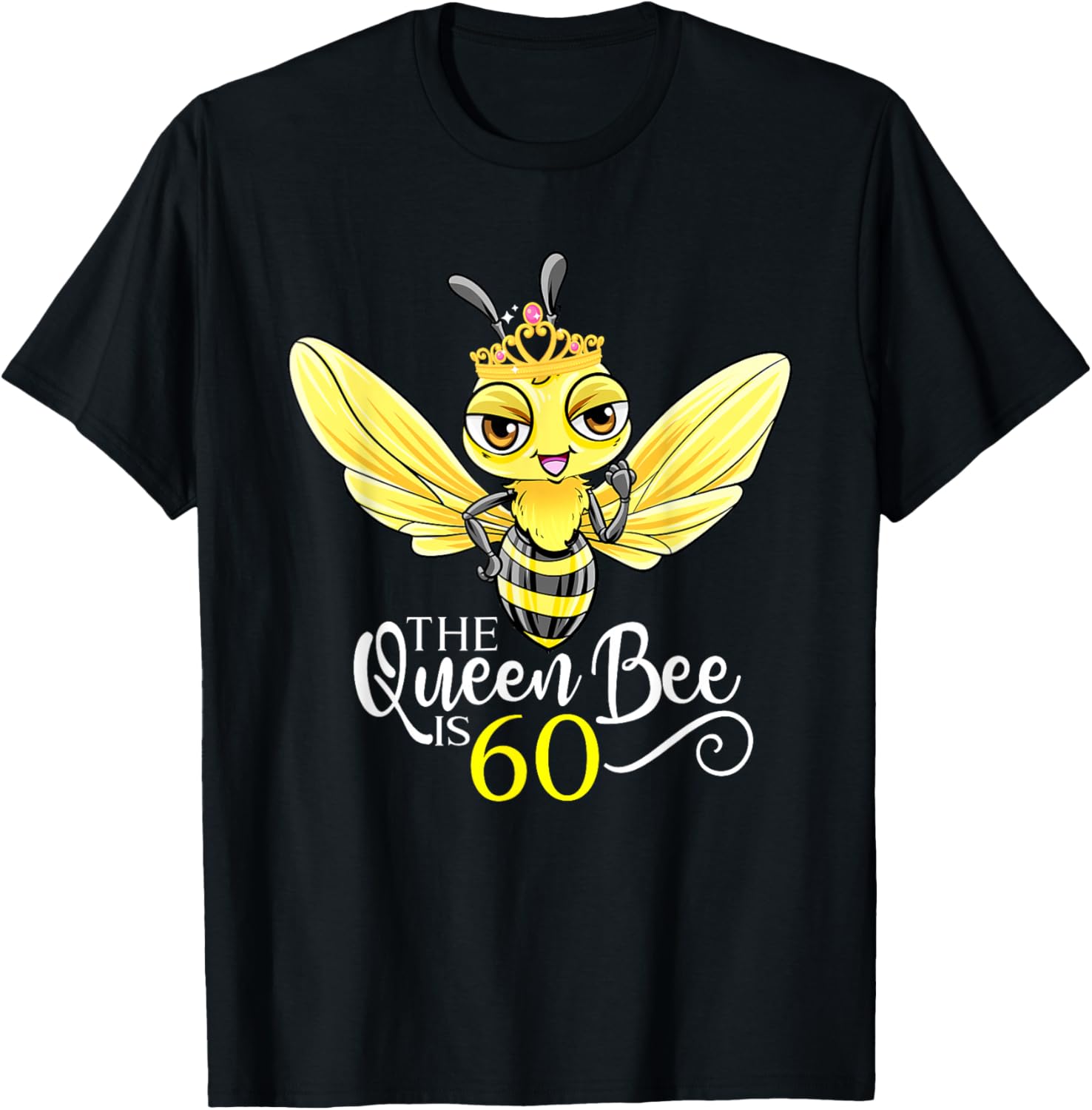 The Queen Bee Is 60 Honeybee Hive 60th birthday Women T-Shirt - T-Shirt | Black