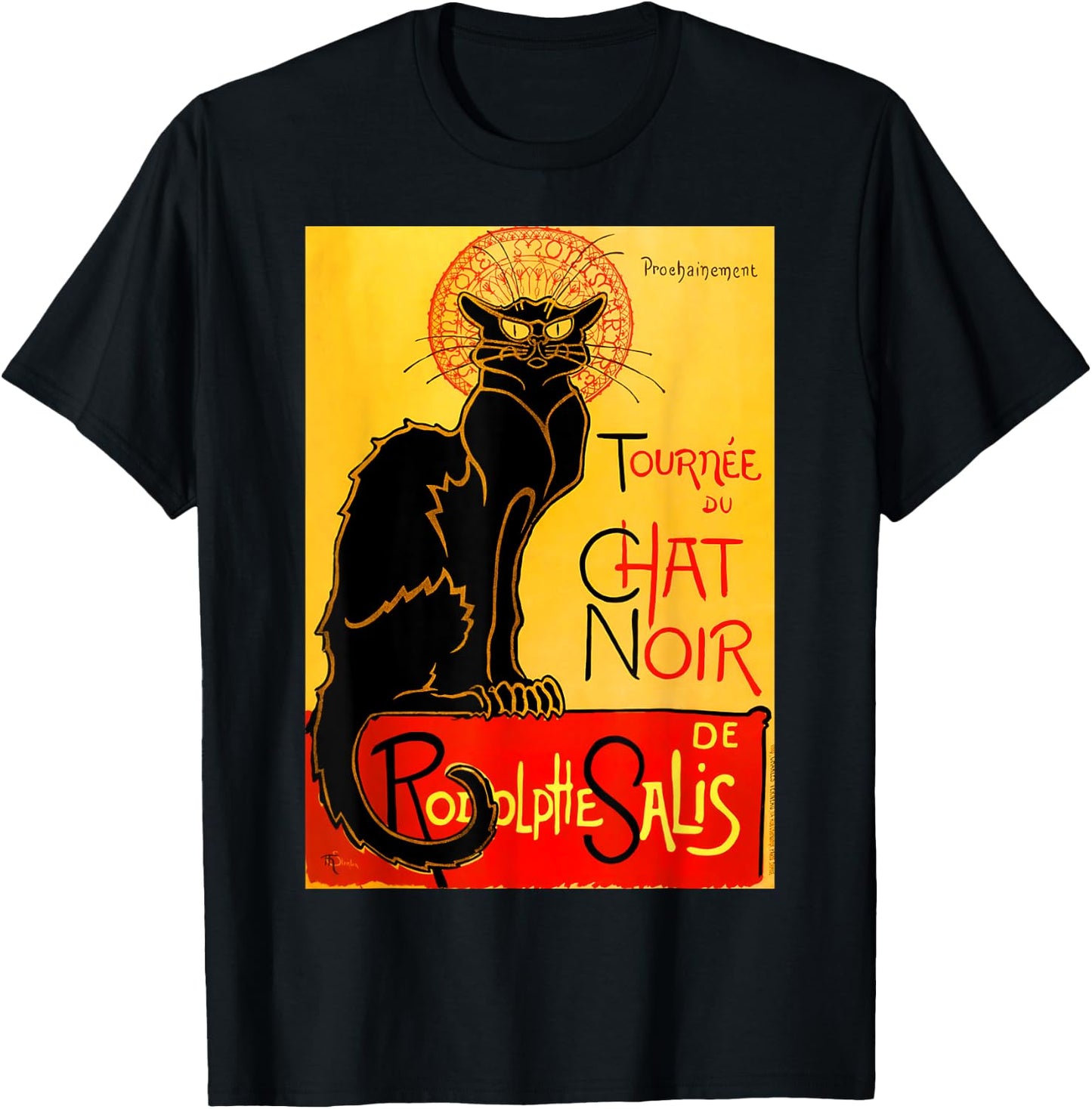 Le Chat Noir The Black Cat T Shirt Art Nouveau Cat Gift T-Shirt - T-Shirt | Black
