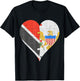Trinidadian And Tobagoan Virgin Islander Flag Heart T-Shirt - T-Shirt | Black