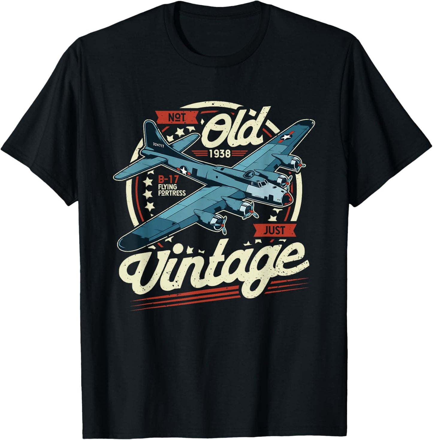 B 17 Flying Fortress Not Old Only Vintage B17 T-Shirt - T-Shirt | Black