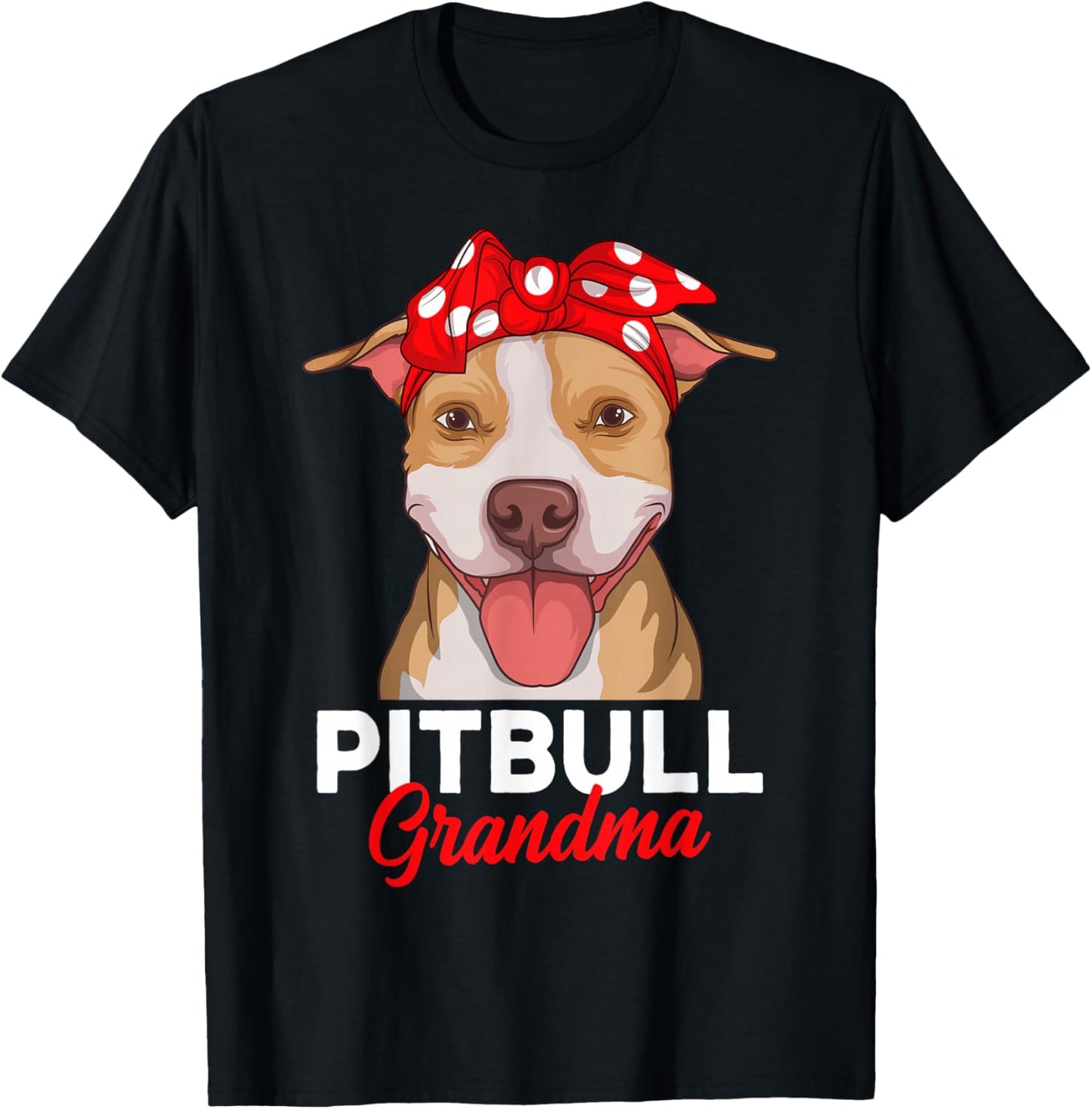 Pitbull Grandma Pittie Dog Mom Funny Women T-Shirt - T-Shirt | Black