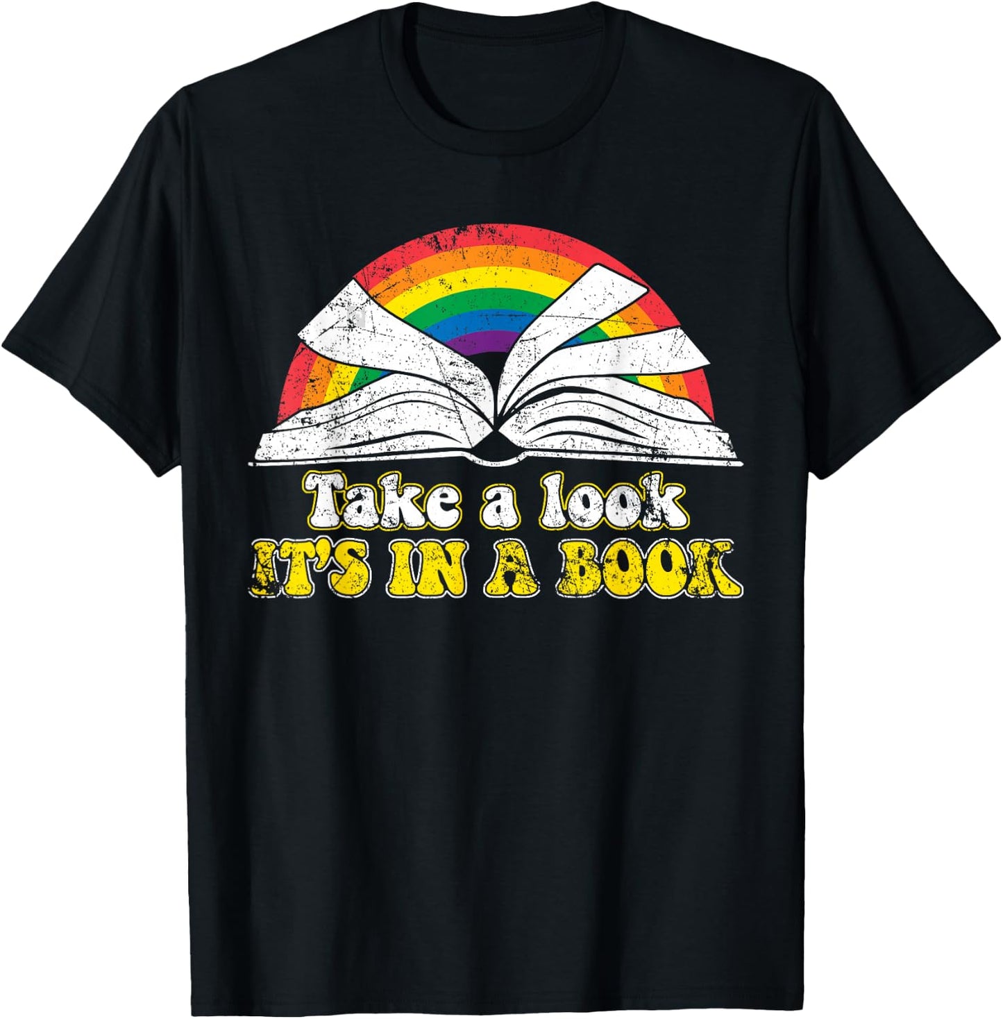 Love Reading Love Rainbows Gift Retro Rainbow T-Shirt - T-Shirt | Black