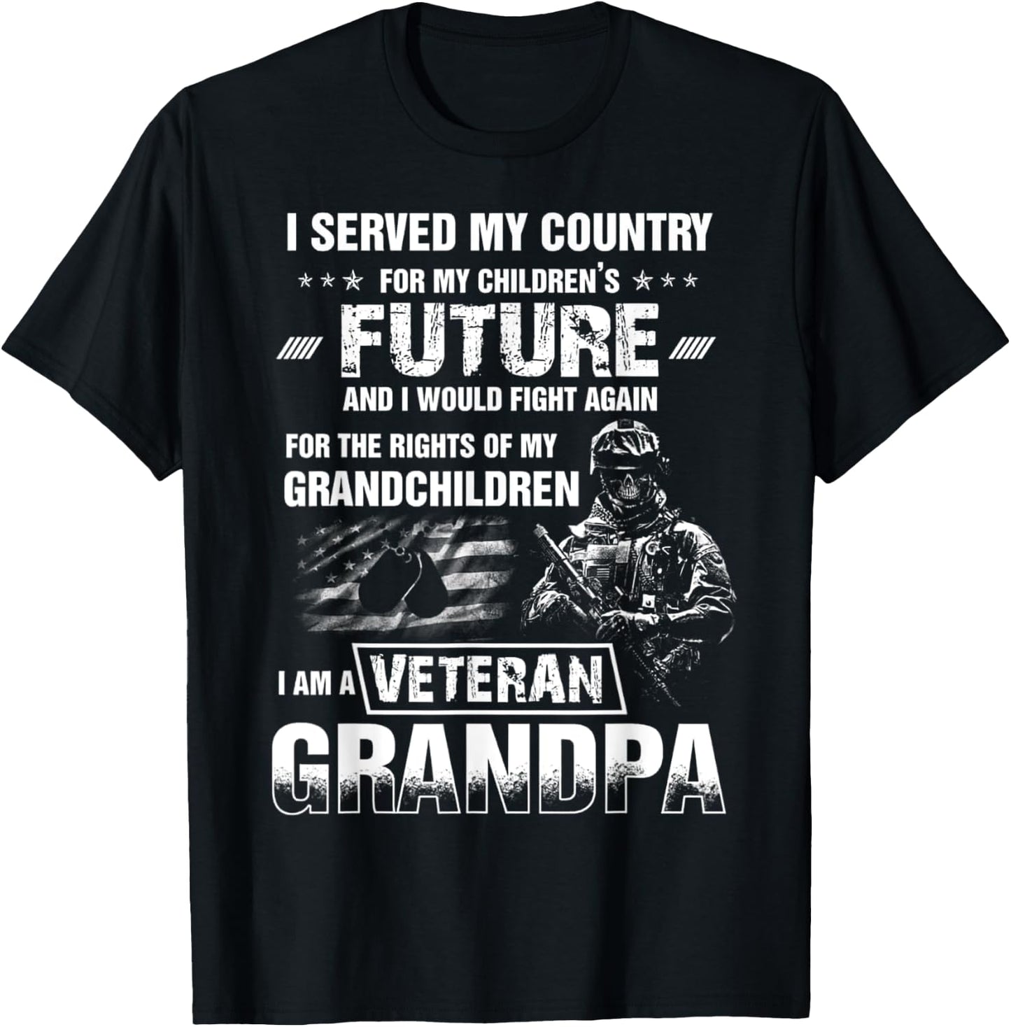 I Served My Country For My Children's Future T-Shirt - T-Shirt | Black