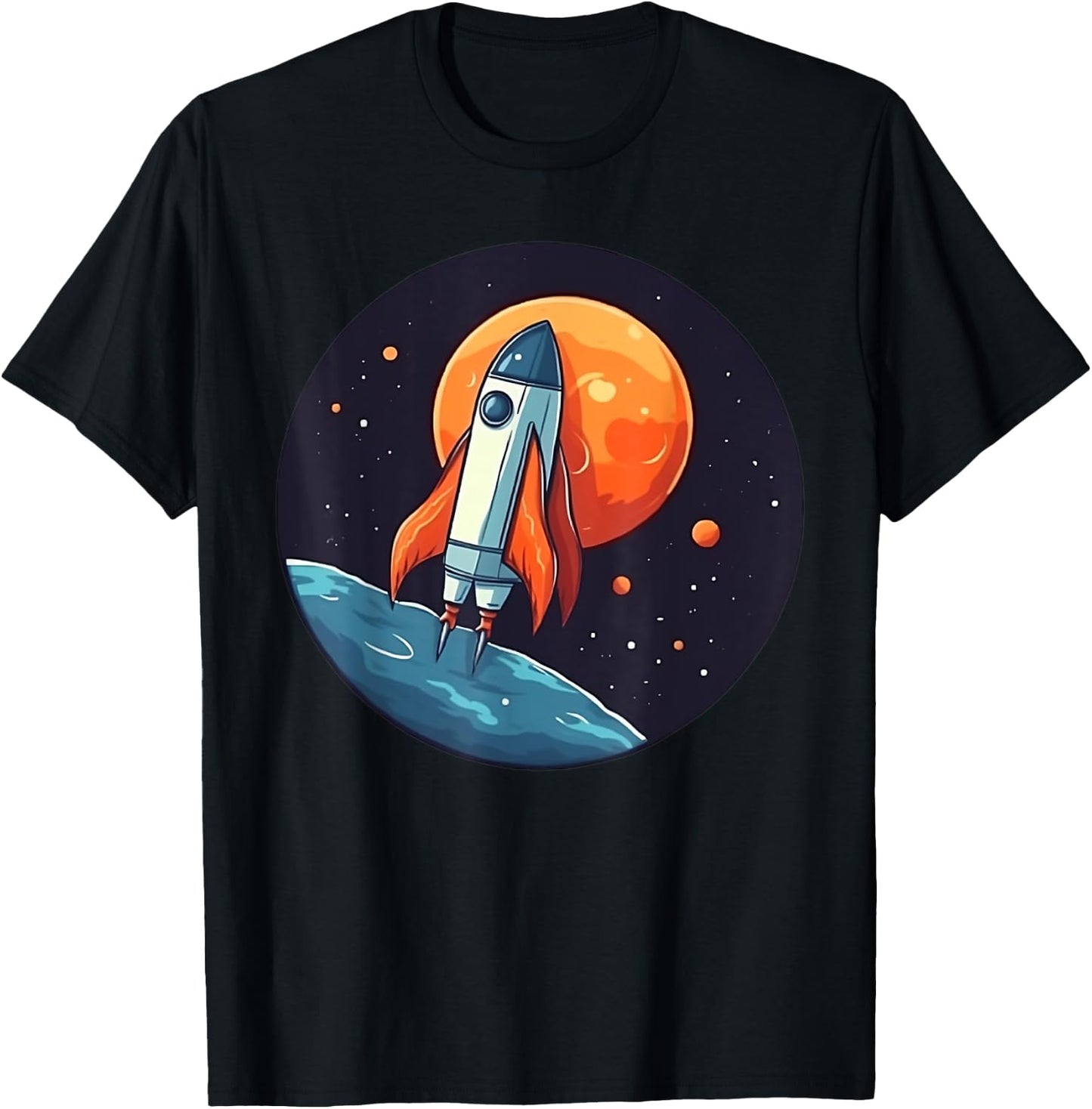 Space Shuttle Rocket Flies Through Space Spaceship Costume T-Shirt - T-Shirt | Black