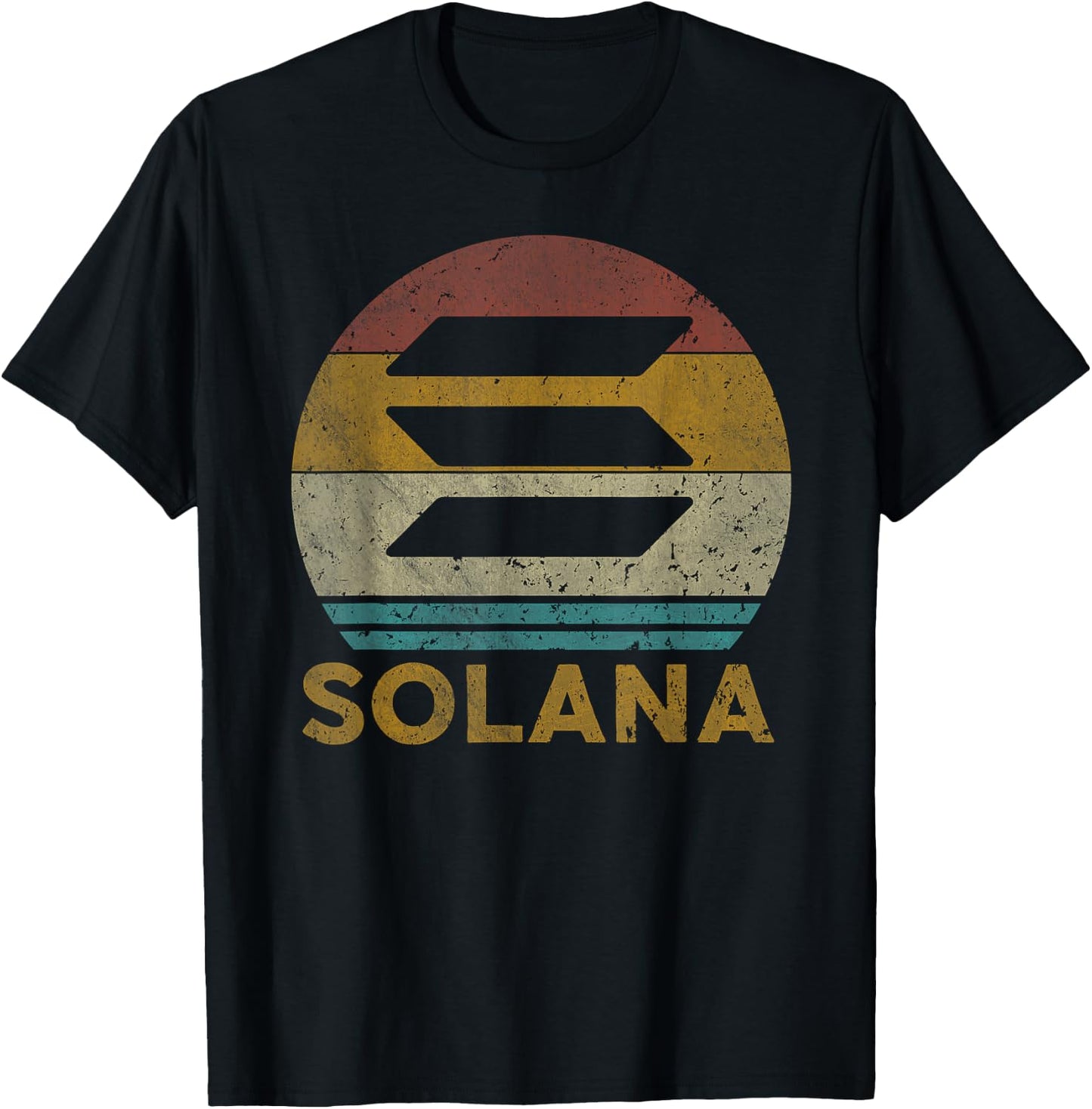 Vintage Solana SOL Crypto Blockchain to The Moon T-Shirt - T-Shirt | Black