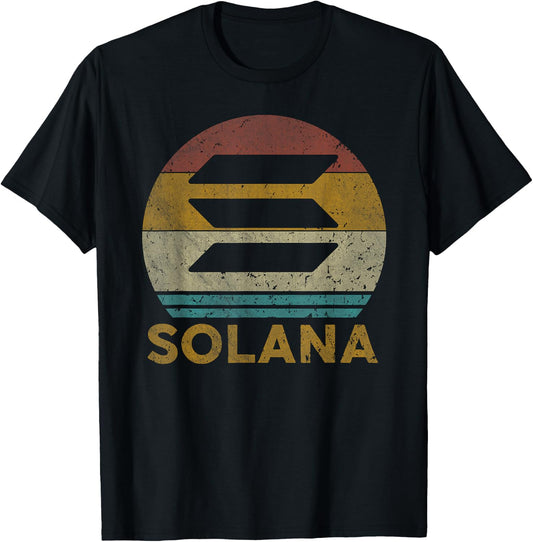Vintage Solana SOL Crypto Blockchain to The Moon T-Shirt - T-Shirt | Black