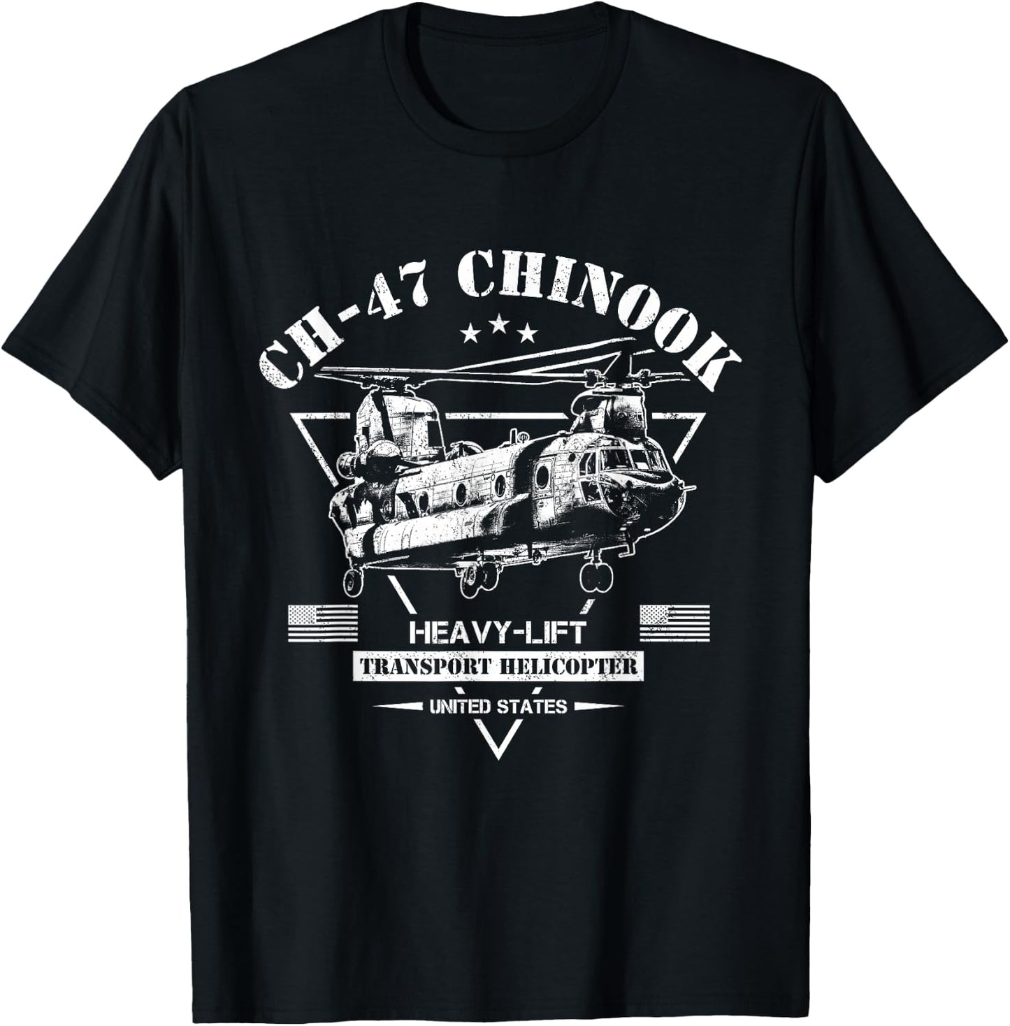 CH-47 Chinook Helicopter T-Shirt - T-Shirt | Black
