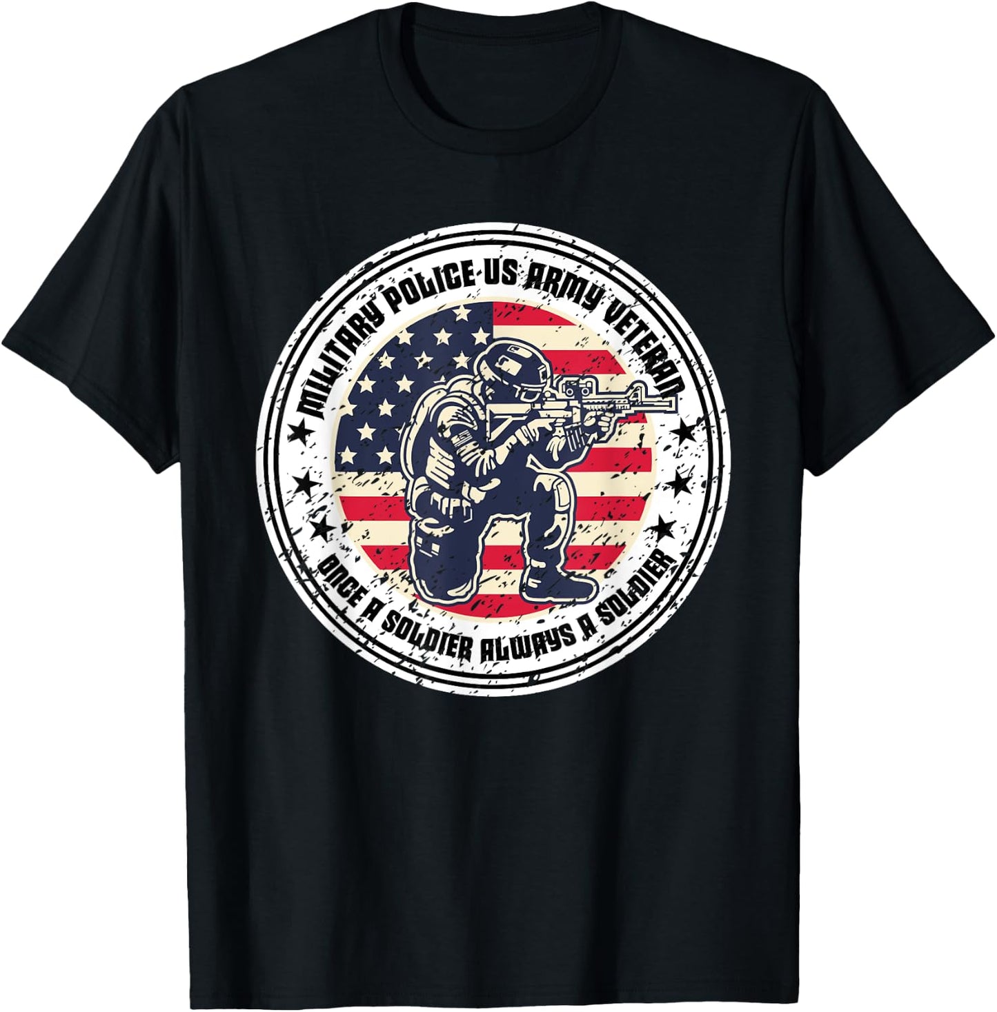 Military Police Vintage Cool Veteran USA American Proud T-Shirt - T-Shirt | Black