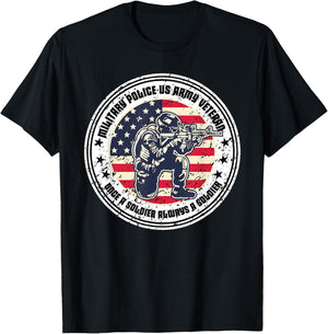 Military Police Vintage Cool Veteran USA American Proud T-Shirt - T-Shirt | Black