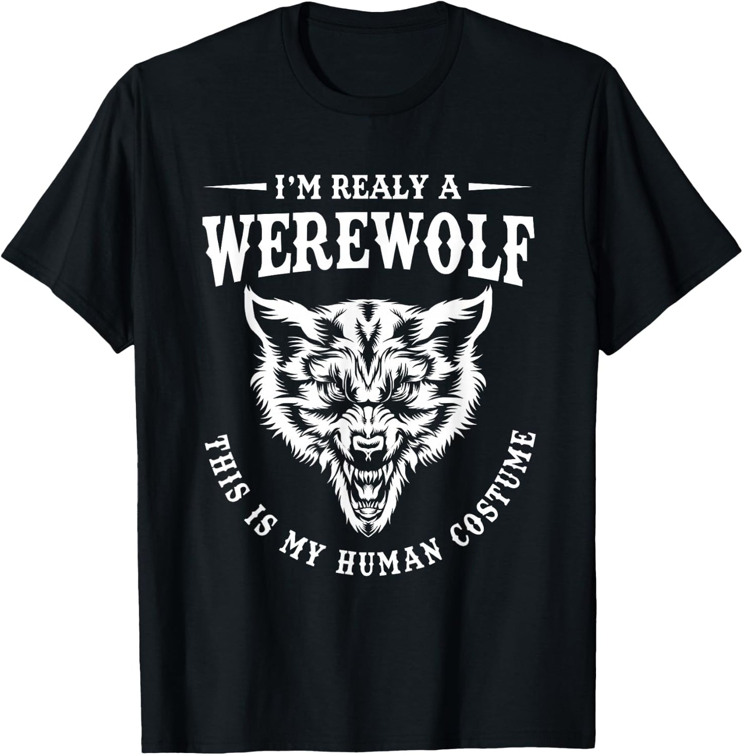 Funny Wolf Gifts Halloween Werewolf Boys Black Halloween Werewolf Kids Boys T-Shirt - T-Shirt | Black
