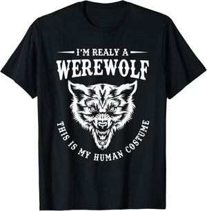 Funny Wolf Gifts Halloween Werewolf Boys Black Halloween Werewolf Kids Boys T-Shirt - T-Shirt | Black
