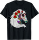 Day Of Dead Horse Mexican Roses Lover Horse Sugar Skull T-Shirt - T-Shirt | Black