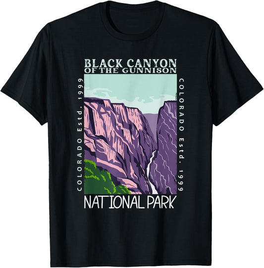 Black Canyon Of The Gunnison National Park Colorado Vintage T-Shirt - T-Shirt | Black