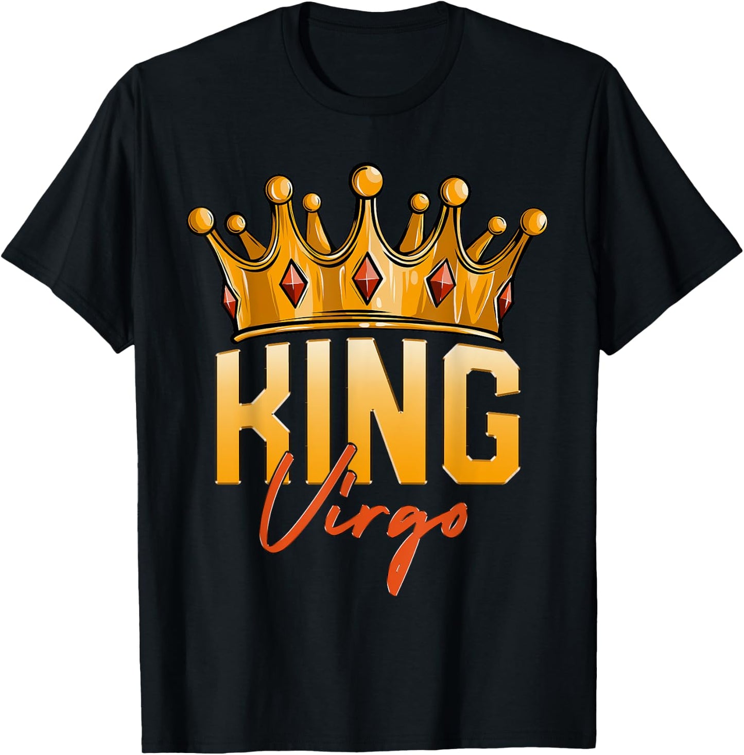 King Virgo Men Zodiac Birthday Crown T-Shirt - T-Shirt | Black