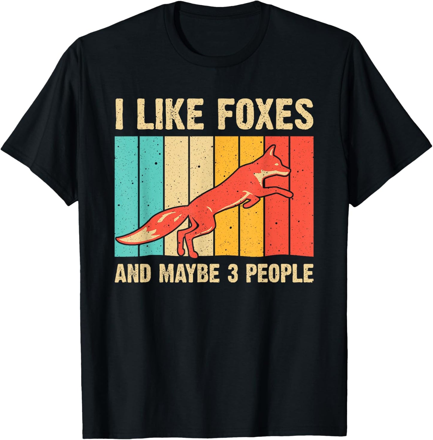 Funny Fox Design For Fox Lovers Men Women Kids Introverts T-Shirt - T-Shirt | Black