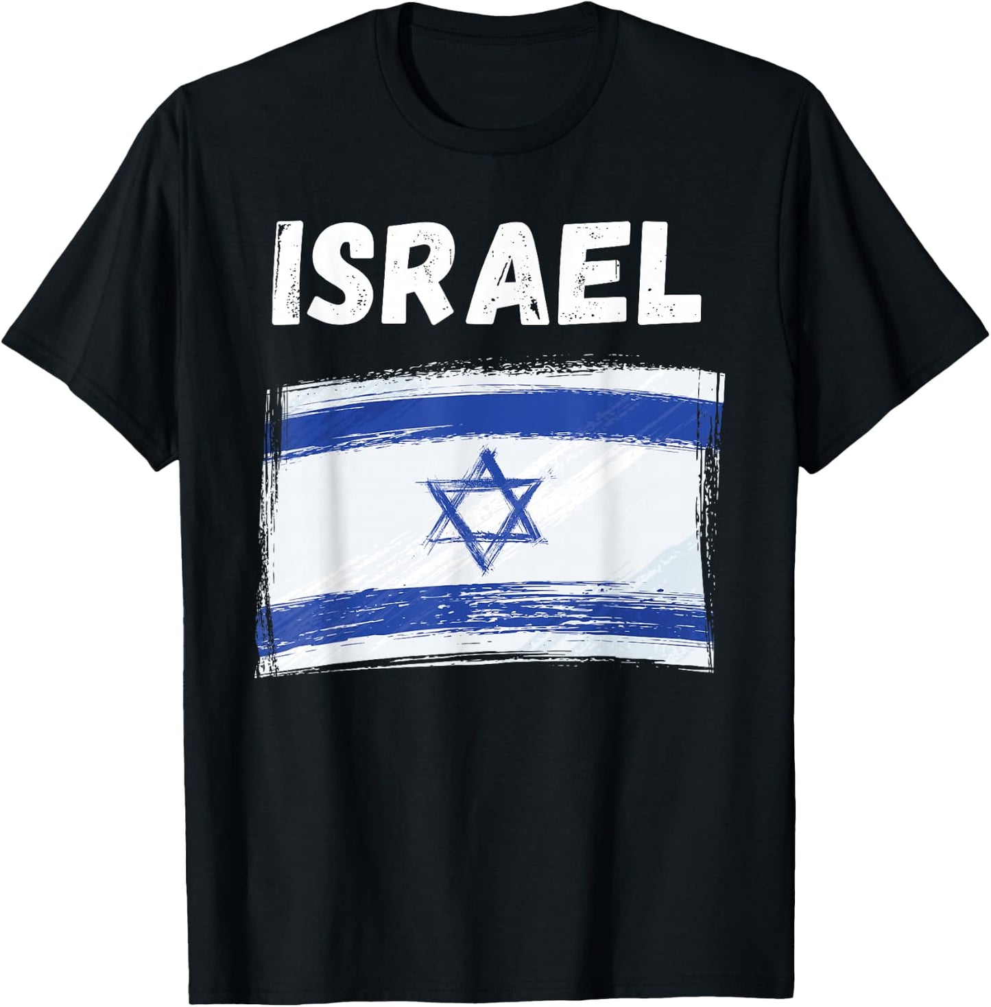 Israel Flag Holiday Vintage Grunge Israeli Flag T-Shirt - T-Shirt | Black