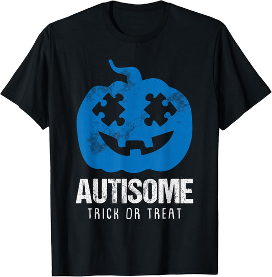 Autisome Lazy DIY Halloween Costume Autism Trick Or Treat T-Shirt - T-Shirt | Black