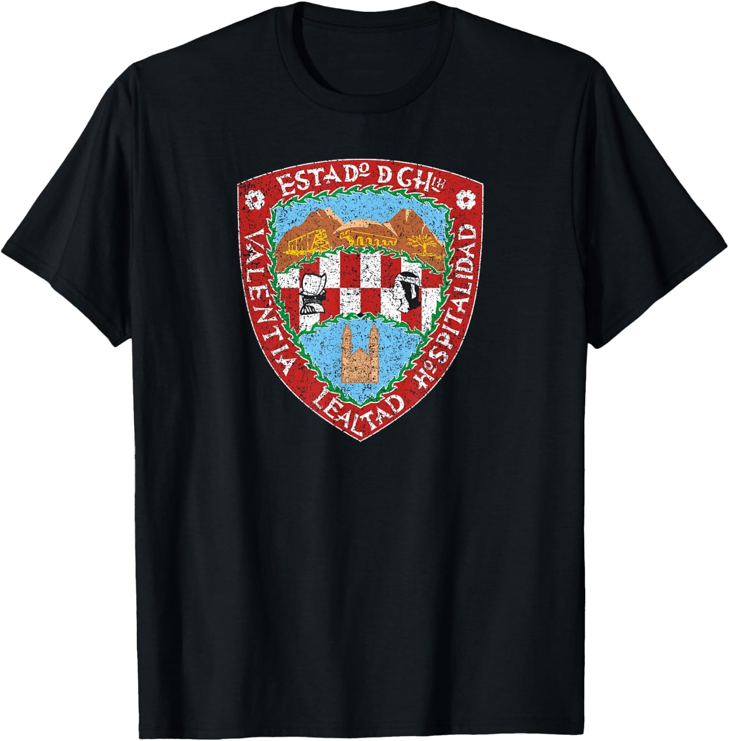 State of Chihuahua Mexico Flag Coat of Arms T-Shirt - T-Shirt | Black