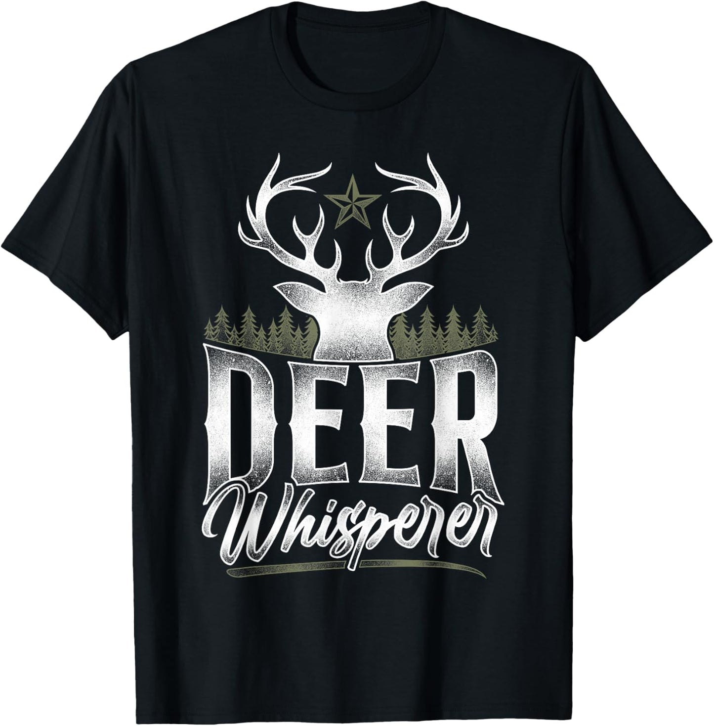 Buck Deer Hunting Hunter Vintage Deer Whisperer T-Shirt - T-Shirt | Black