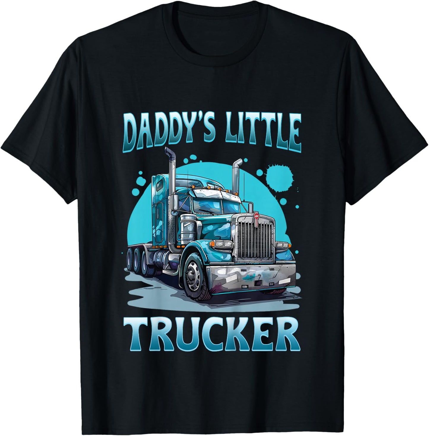 Semi Truck Shirt For Kids - Daddy's Little Trucker T-Shirt - T-Shirt | Black