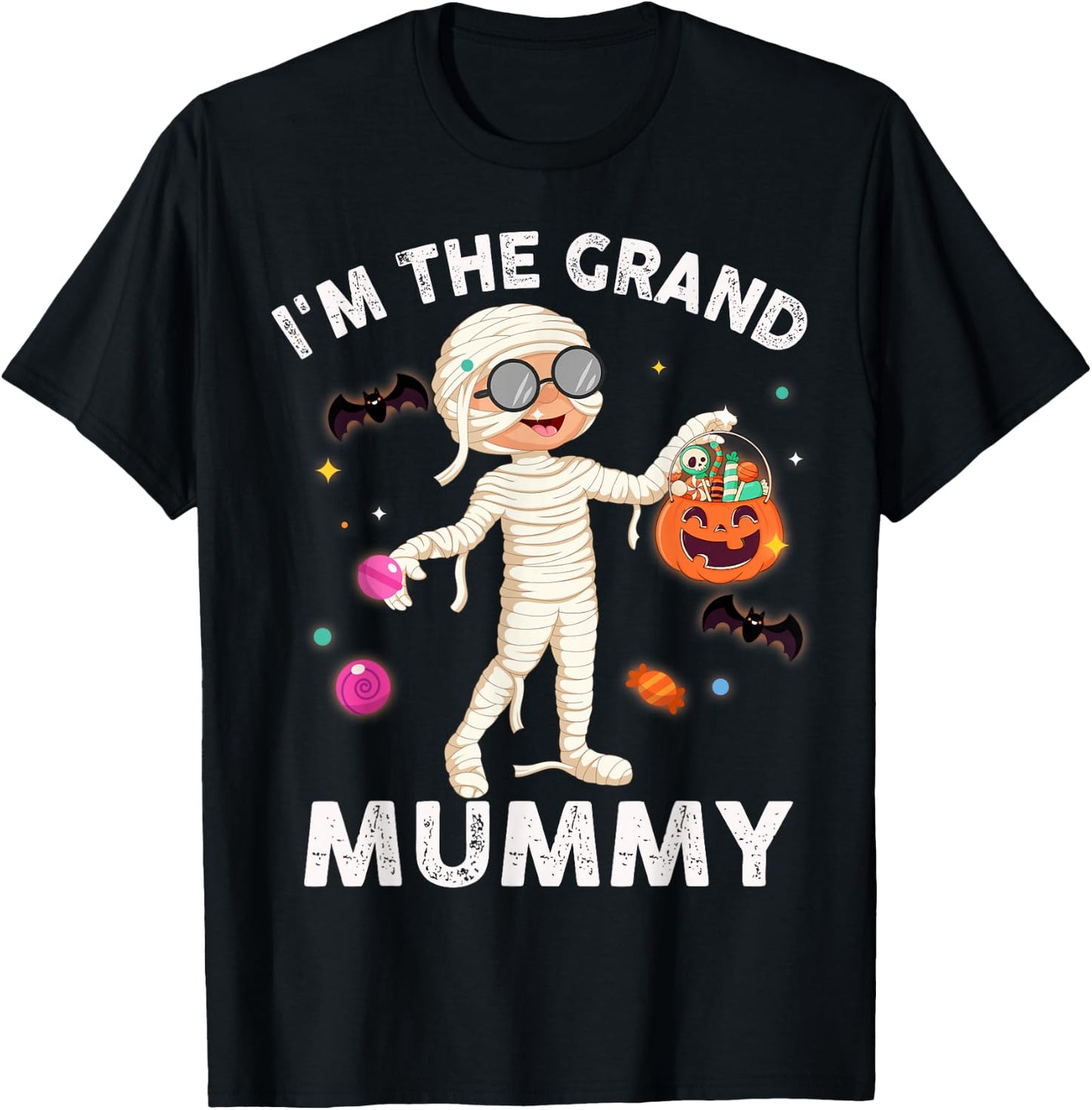 I'm The Grand Mummy Funny Grandma Halloween T-Shirt - T-Shirt | Black