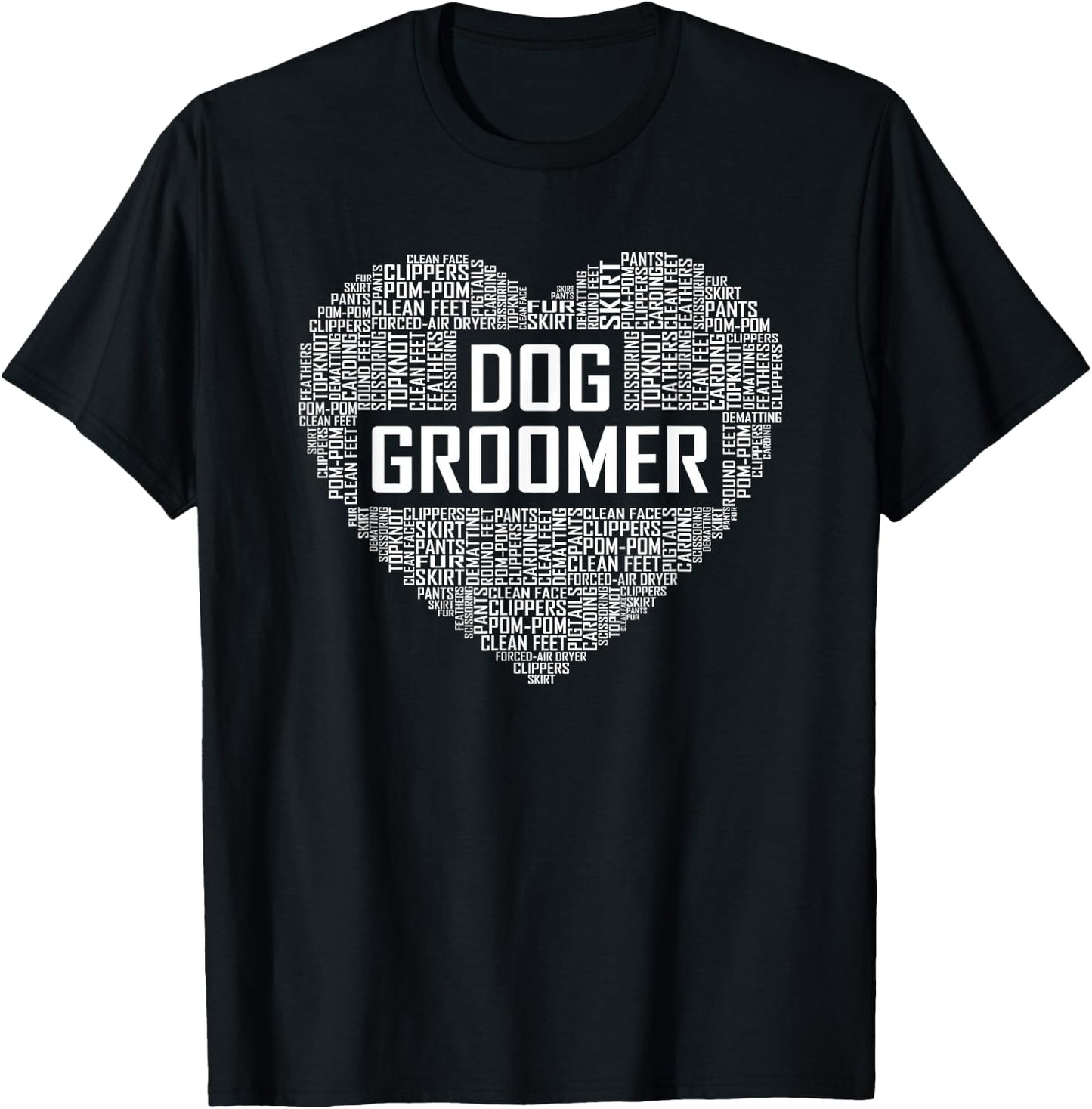 Dog Groomer Heart Gifts Pet Care Spa Treatment T-Shirt - T-Shirt | Black