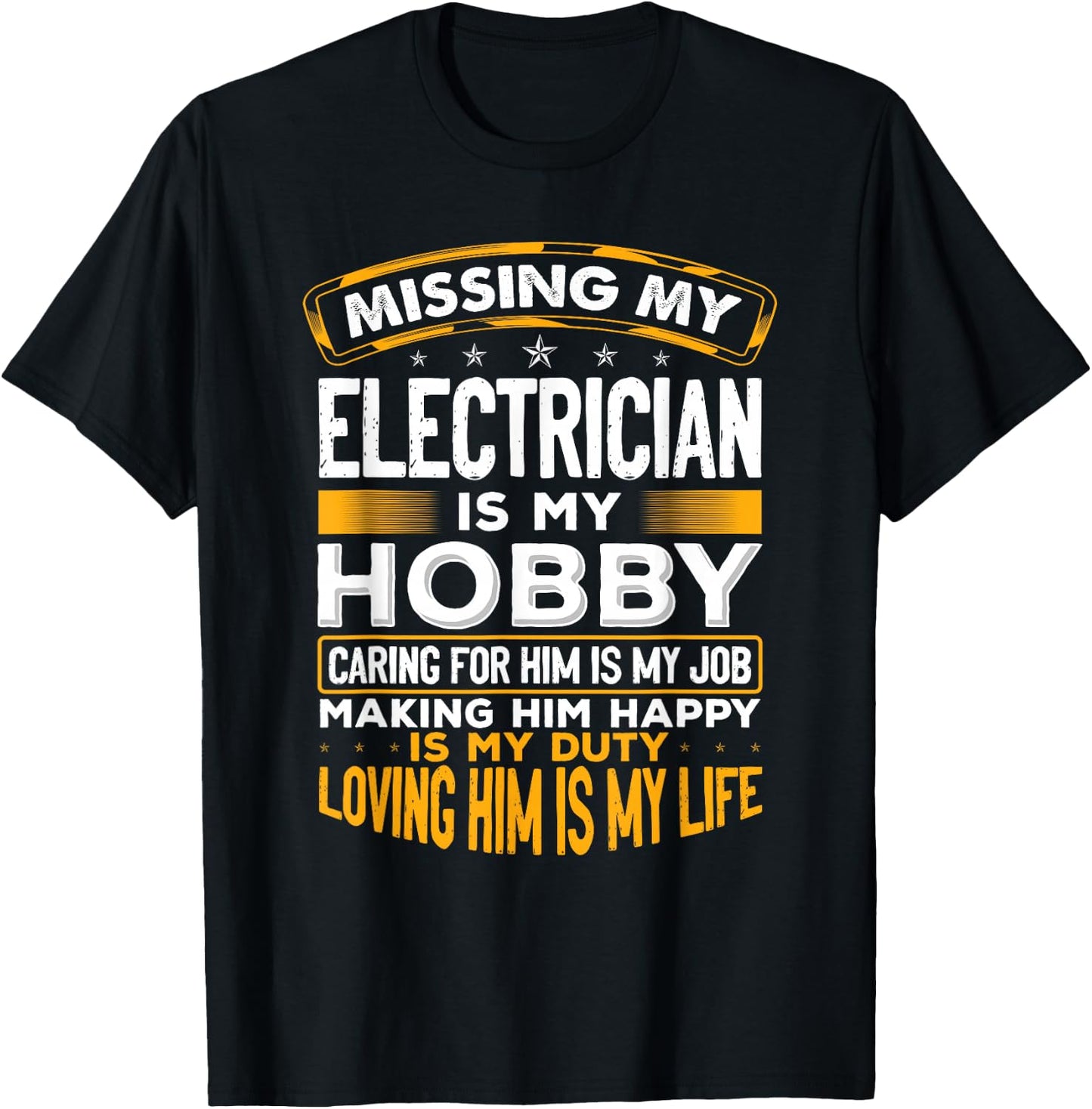 Married To An Electrician Funny Top For Wife Of Electrician T-Shirt - T-Shirt | Black