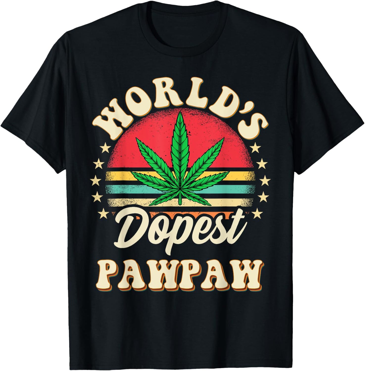 Funny 420 Weed Pot Vintage Matching Worlds Dopest Pawpaw T-Shirt - T-Shirt | Black