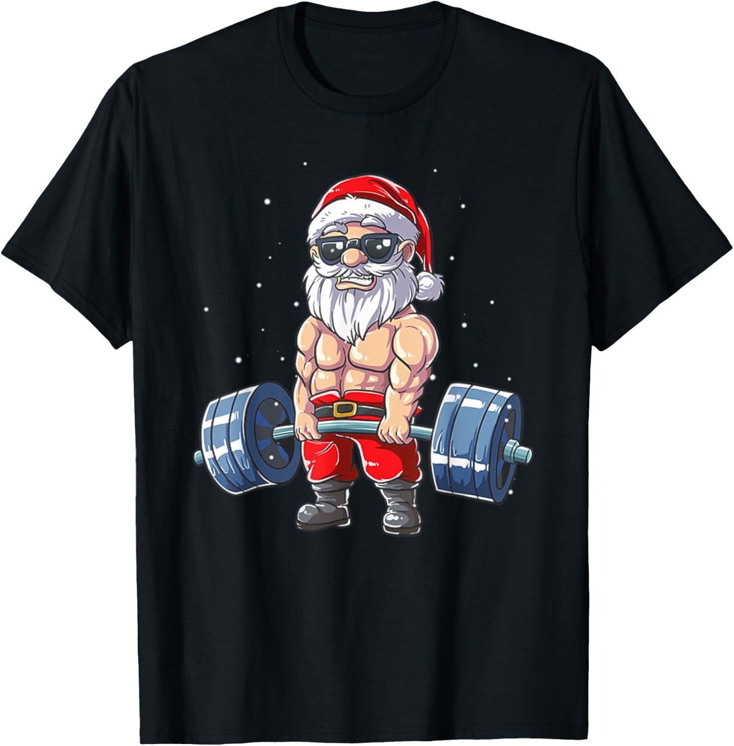 Weightlifting Santa Claus Christmas Fitness Gym T-Shirt - T-Shirt | Black