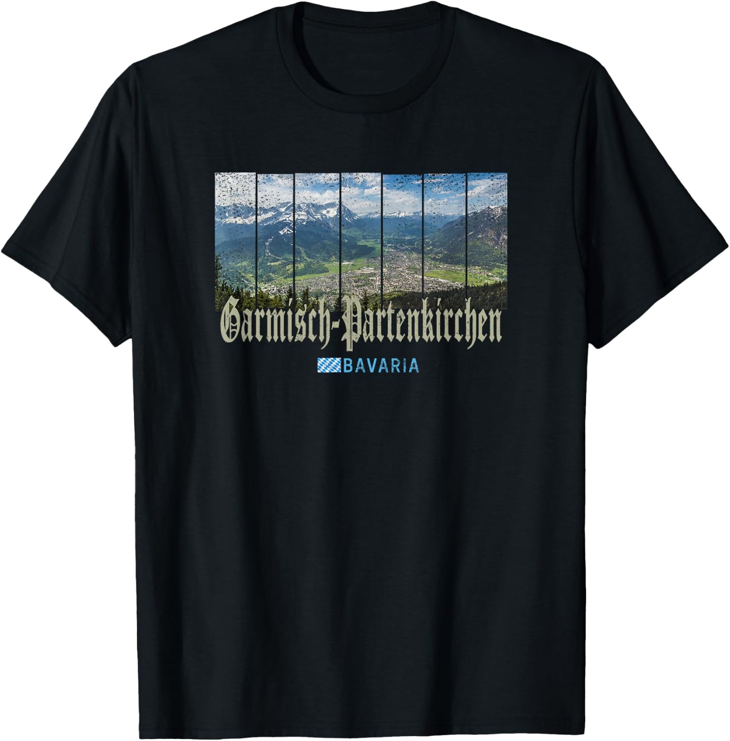 Garmisch-Partenkirchen Vintage Bavaria Germany Souvenir T-Shirt - T-Shirt | Black