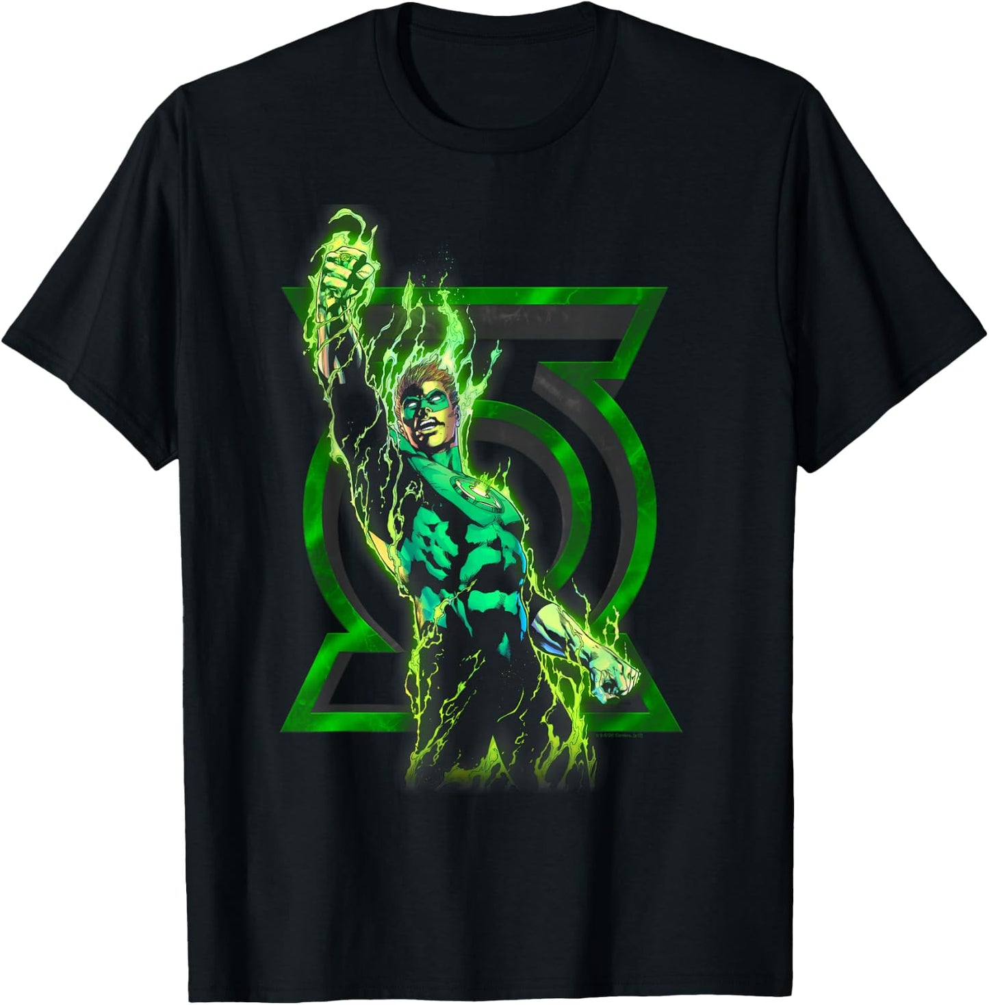 Green Lantern Fully Charged Lantern Small T-Shirt - T-Shirt | Black