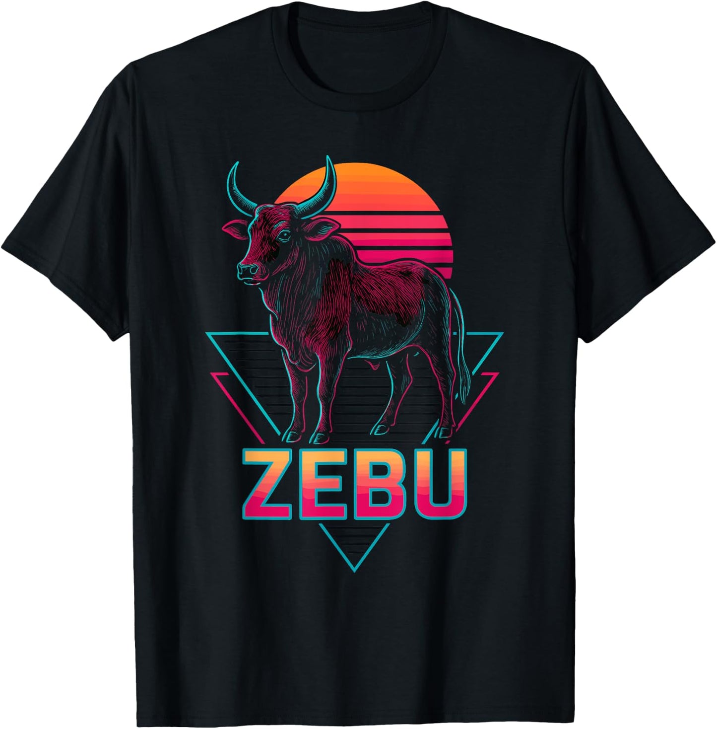 Zebu Retro T-Shirt - T-Shirt | Black