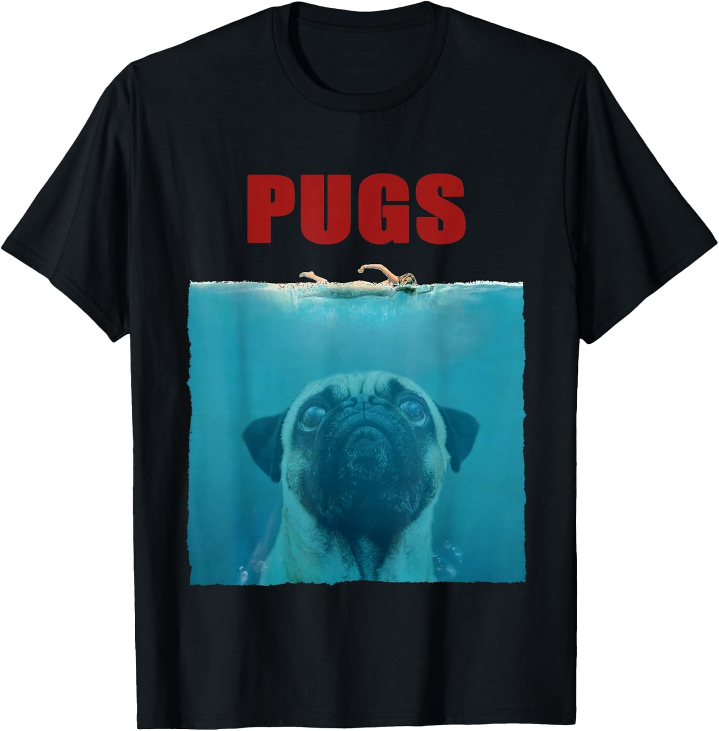 Funny Pug Jaws T-Shirt - T-Shirt | Black