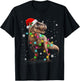 Dinosaur T-rex Tree Christmas Sweater Xmas Pet Dino Trex T-Shirt - T-Shirt | Black