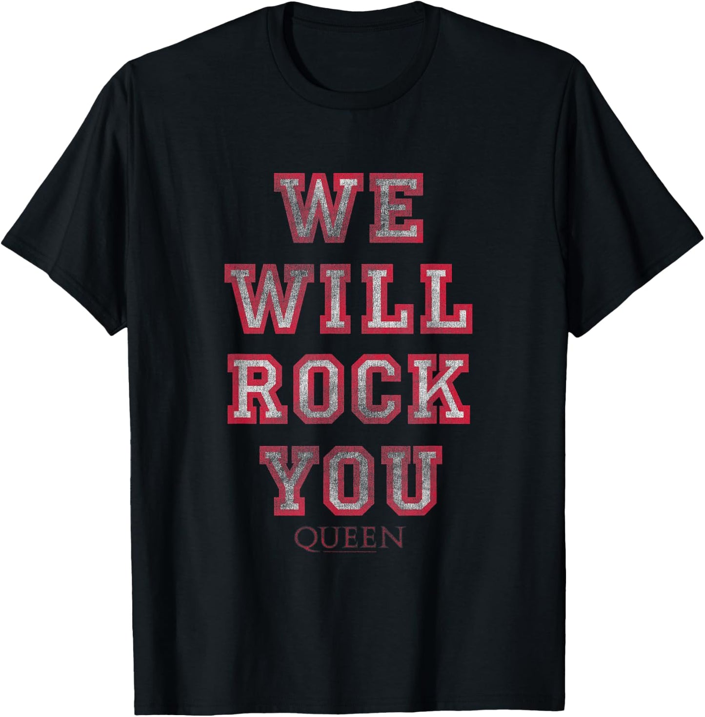 Queen Official We Will Rock You Block Letters T-Shirt - T-Shirt | Black