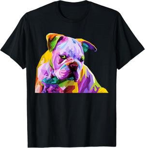 English British Bulldog Pop Art Portrait for Dog Owners T-Shirt - T-Shirt | Black