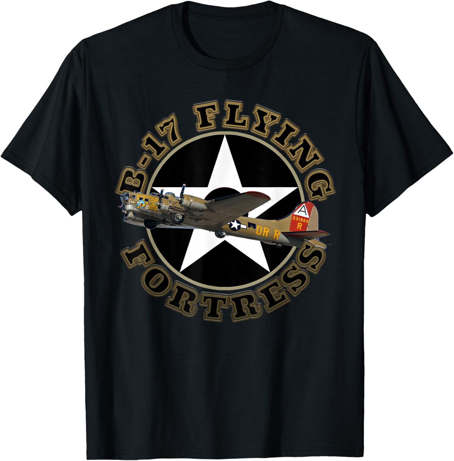 B-17 Flying Fortress Heavy Bomber Air Shows Plane Spotting T-Shirt - T-Shirt | Black
